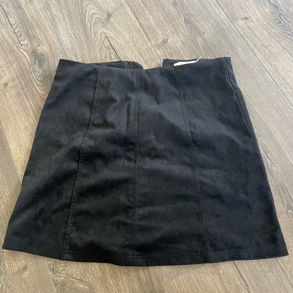 Suede mini skirt